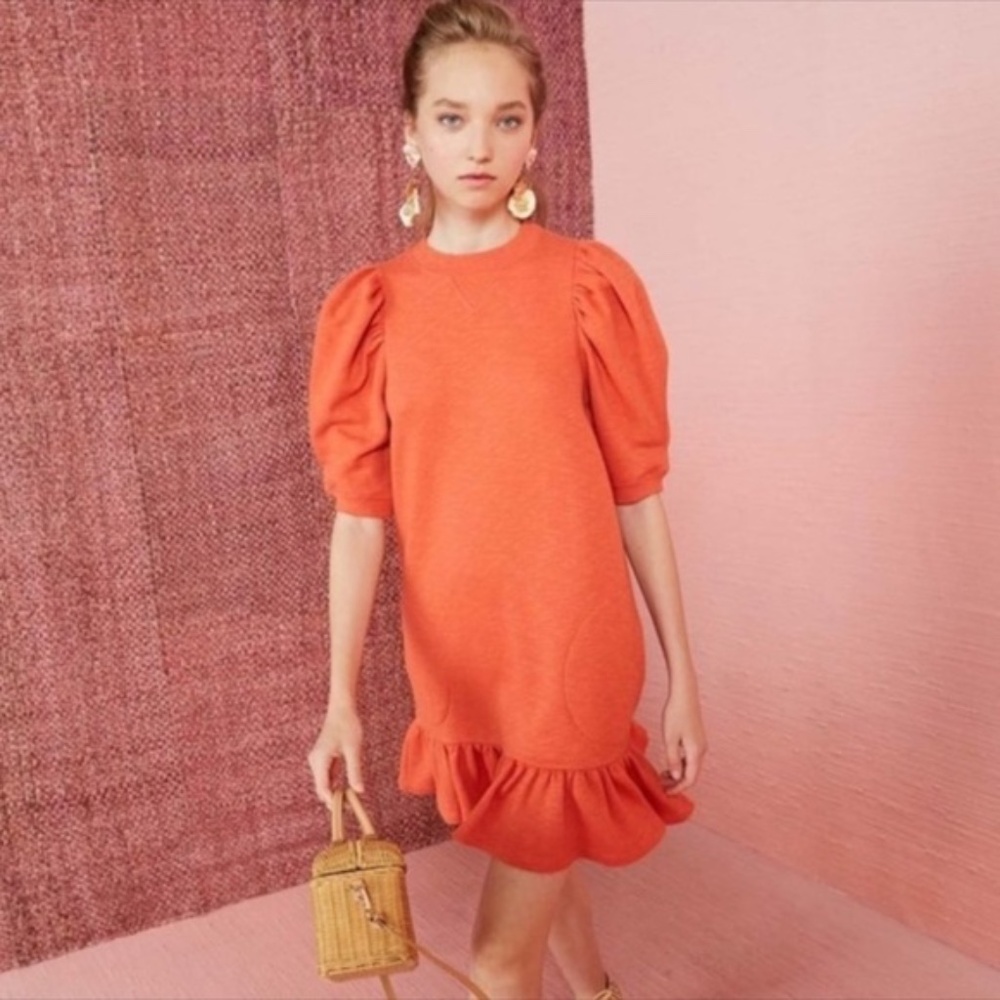 Ulla Johnson Landry Puff Sleeve Ruffle Mini Dress Sz Petite